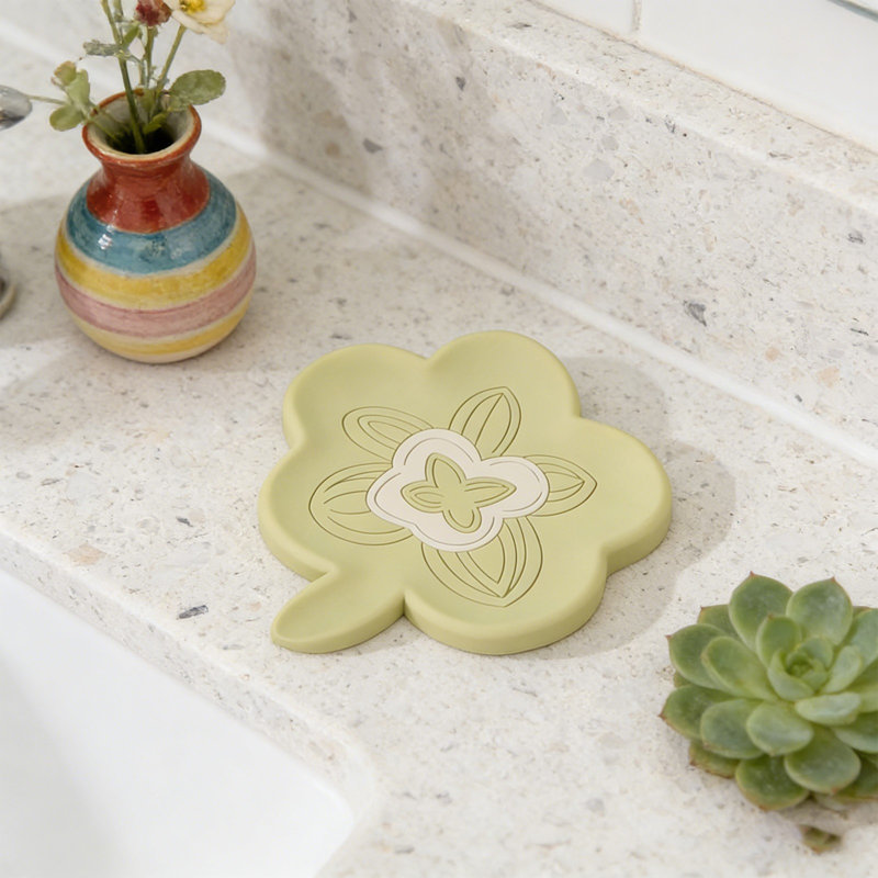 Rangement de savon en silicone Spring Peach, Green