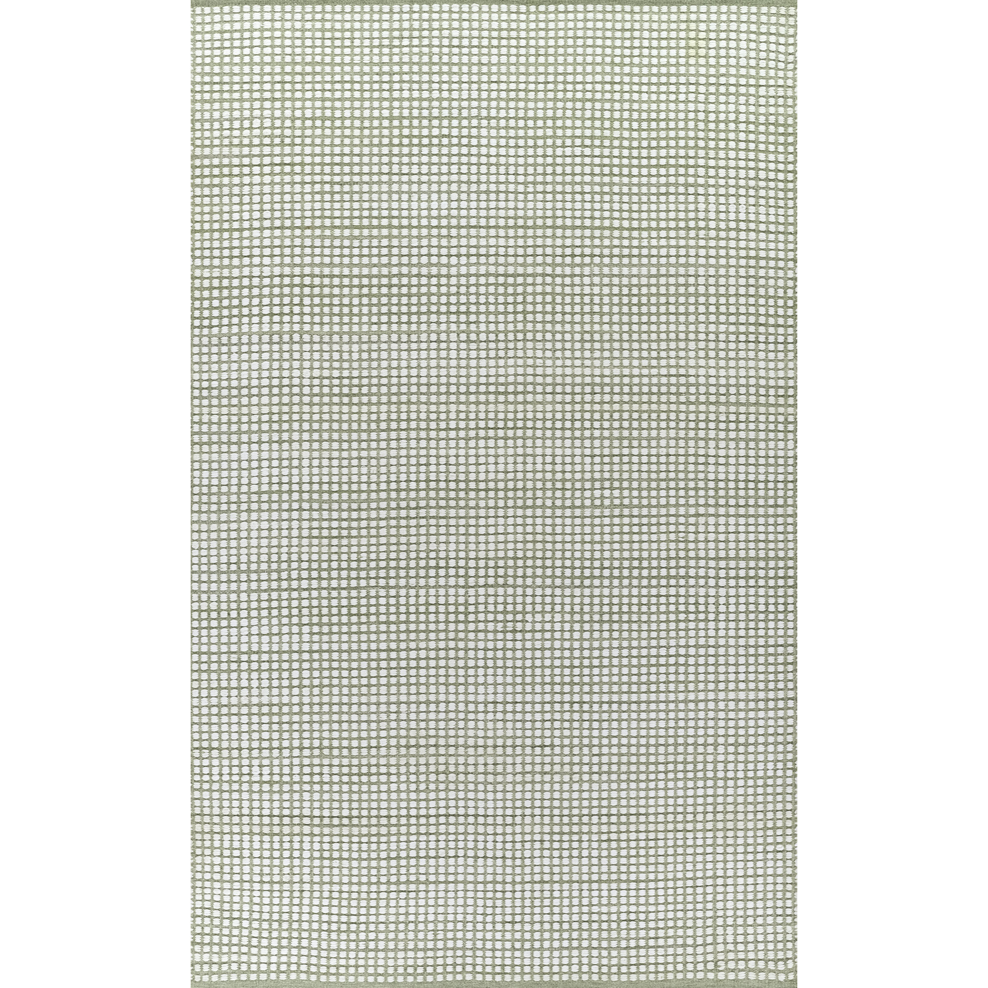 Acerra Hand Woven PET Geometric Green Indoor Outdoor Rug, Rectangle 5' x 7'6"