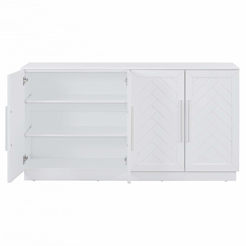 Buffet avec tablettes réglables, Blanc