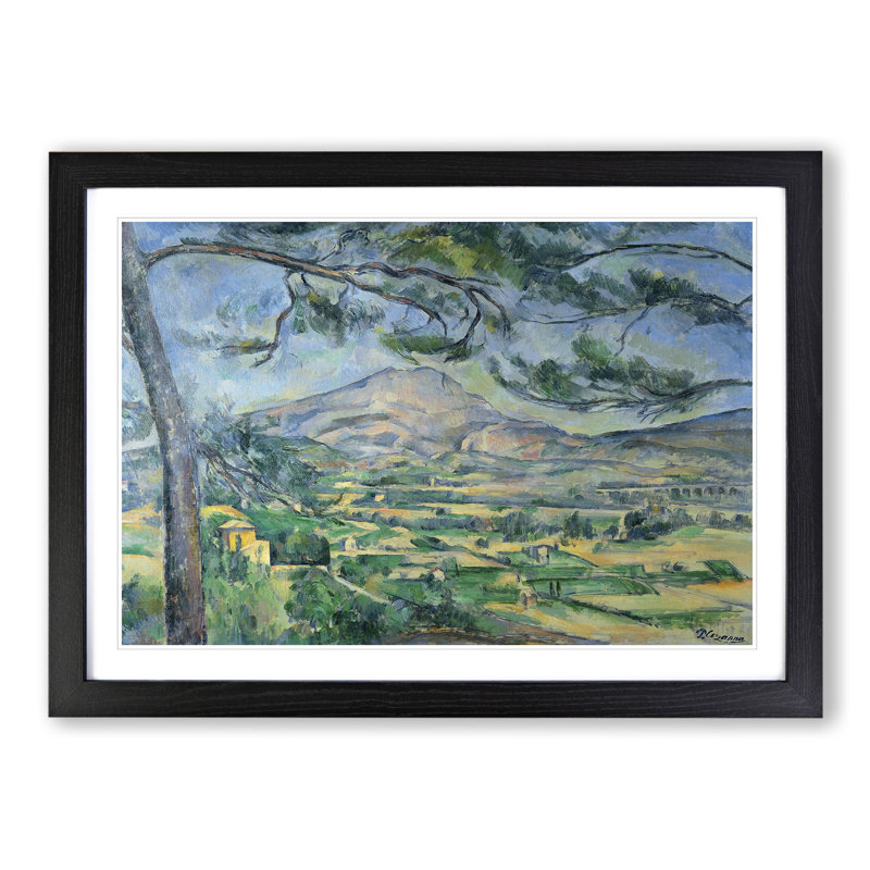 Mont Sainte-Victoire Vol.9 by Paul Cezanne - Picture Frame Painting, Black, 27cm H x 36cm W x 2cm D