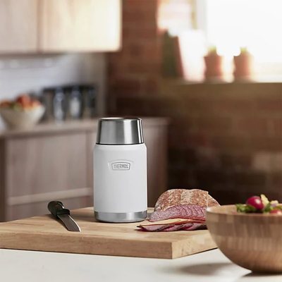 Thermos White 710Ml Icon Series Food Flask W/ Spoon