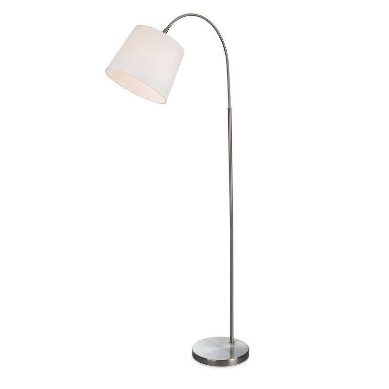 147cm Brushed Steel Arched Floor Lamp