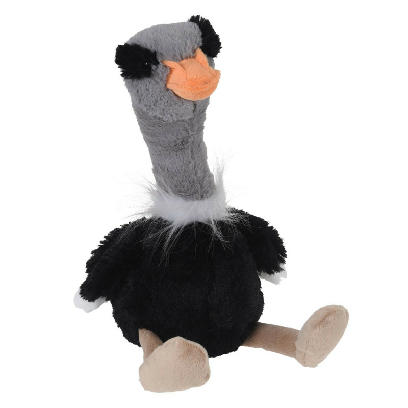Kirkwood Ostrich Fabric Floor Door Stop, Black/Grey/Beige