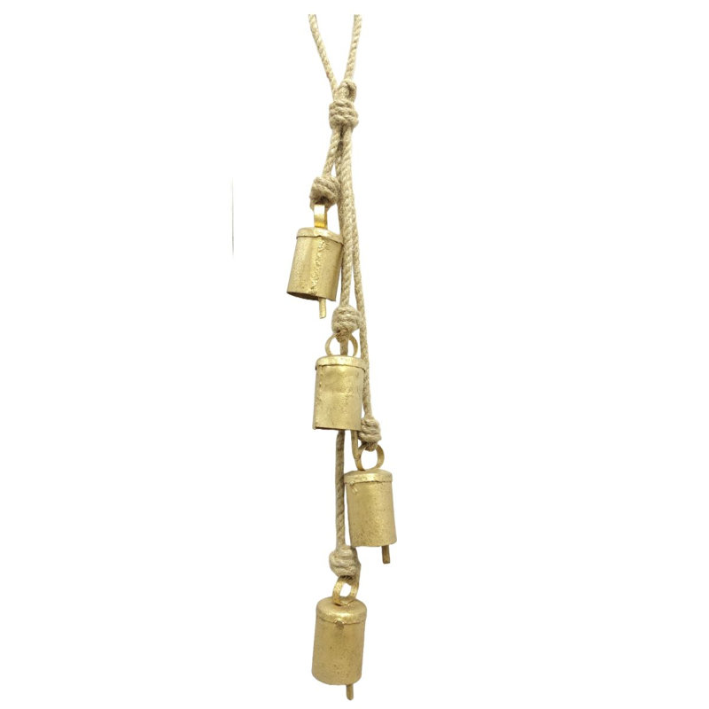 16" CLUSTER OF 4 GOLD METAL SMALL BELL