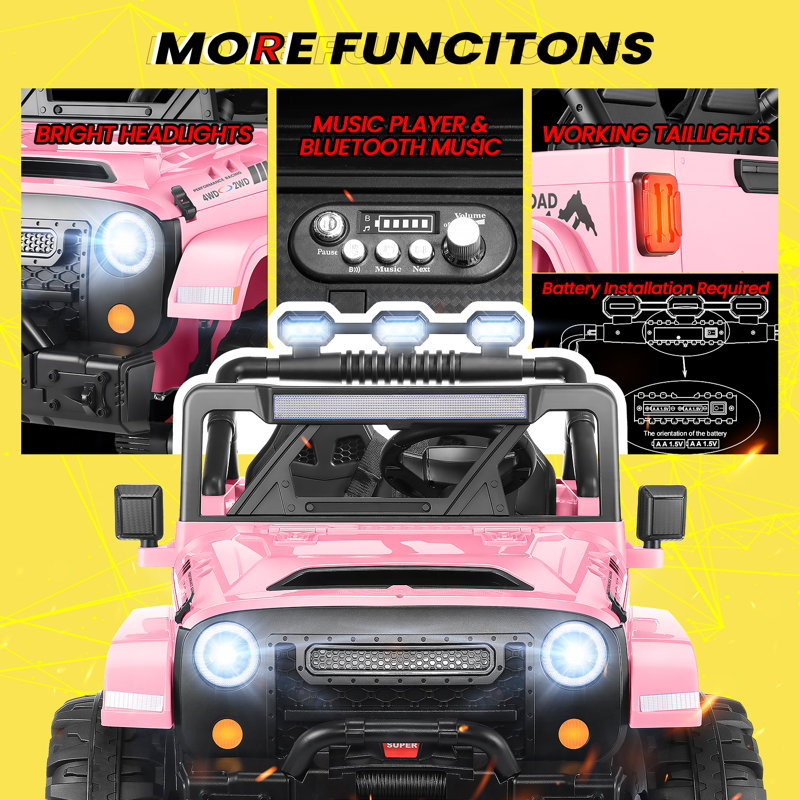 Pink 24V 2-Seater Electric SUV with Remote Control