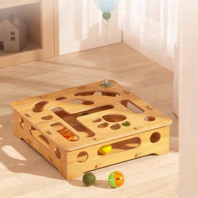 Scène de construction interactive avec boîte de jeu pour animaux de compagnie pour la stimulation et l'exercice