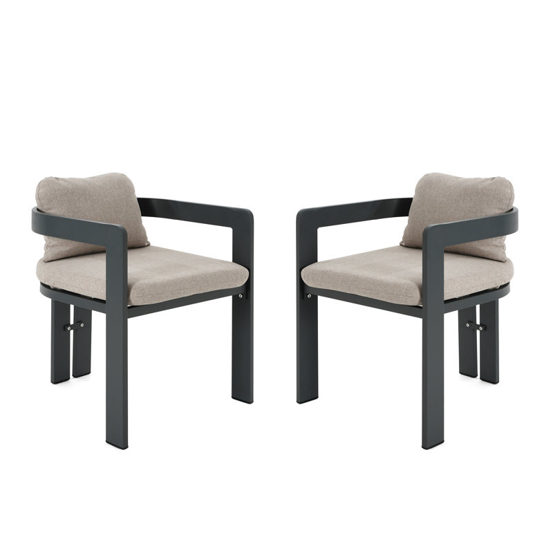 Chaise de patio d'extérieur en aluminium Pula (excluant la table)