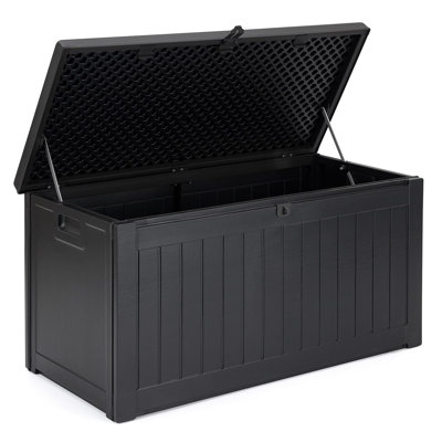 17 Stories Elvir 96cm W 190L Lockable Deck Box in Black