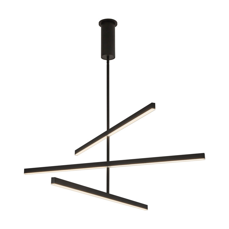 Vega 3 - Light LED Pendant, Black, 16.5" H x 45" W x 45" D