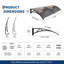 Auvent de fenêtre et de porte en polycarbonate résistant aux intempéries - résistant aux rayons UV, structure en aluminium robuste, auvent facile à installer avec toit transparent - noir et brun-131493425