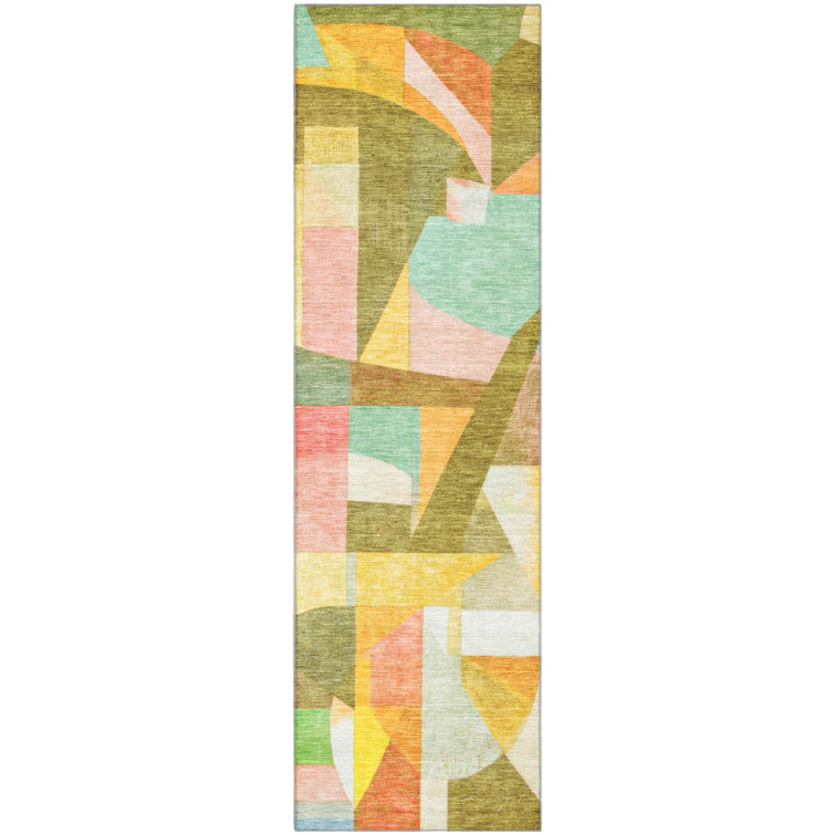 Premium Machine Washable Lubbers AMF1757 Abstract Rug