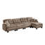 Canapé en forme de L en chenille avec 4 coussins, repose-pieds mobile et garniture capitonnée matelassée de conception ergonomique, canapé à assise profonde facile à assembler pour le bureau du salon, appartement, brun-1065213123-1065213127