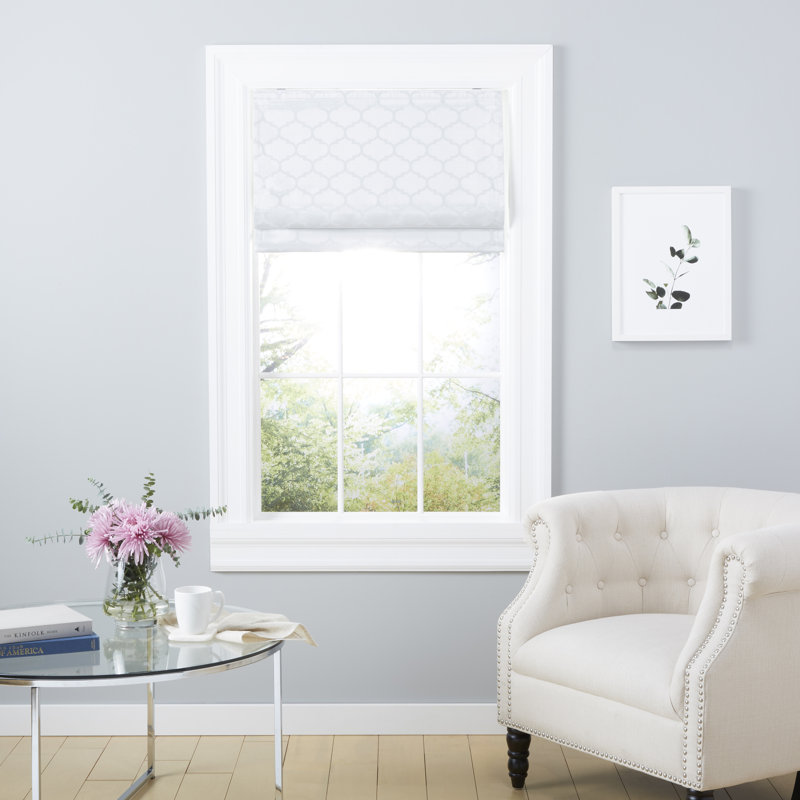 Store romain occultant Montague Trellis, L 34 po x L 64 po, Blanc