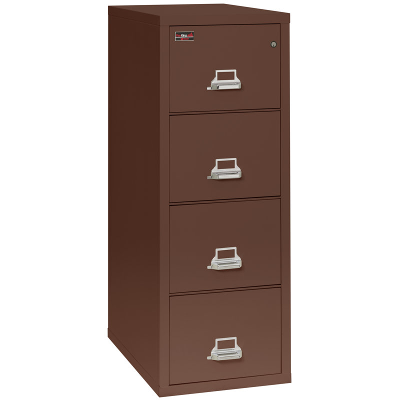 21.3125'' Wide 4 -Drawer Steel File Cabinet, Brown, Combination Lock