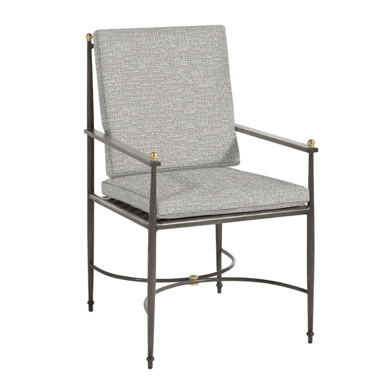 Fauteuil en aluminium Roma, Welt, Caramel tweed