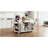 K&K Fluted Kitchen Island with Trash Can Storage Cabinet, Power Outlet, Internal Storage Rack, Rolling Kitchen Islands on 5 Wheels with 3 Drawer, 3 Open Side Racks for 10 Gallon Garbage Bin, White-1883476636