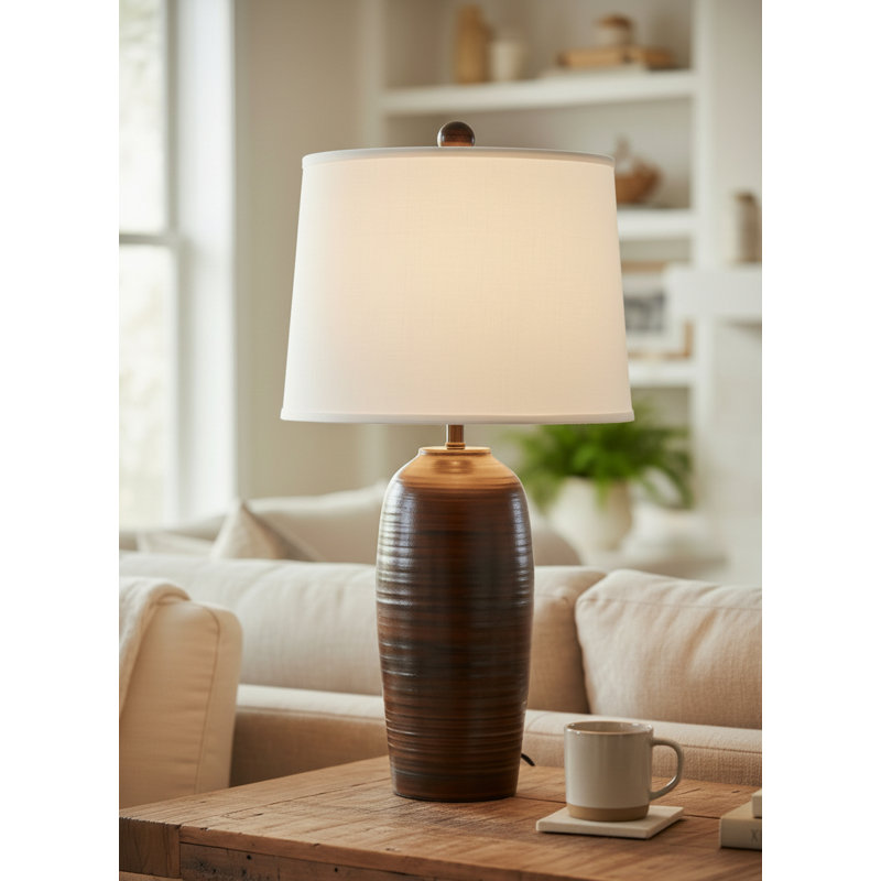 Distressed Camel Tall Indented Ginger Jar