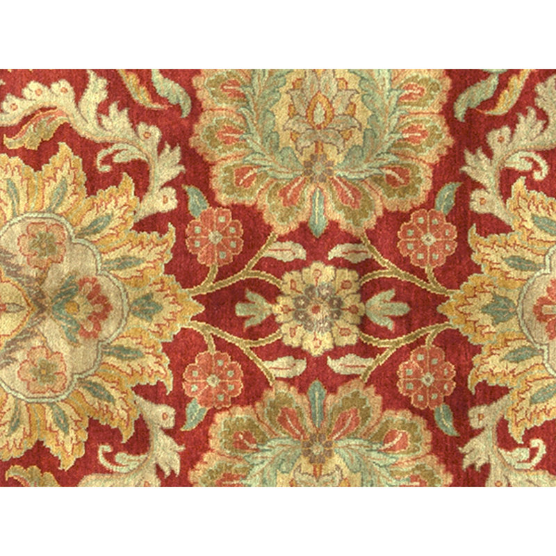 Tapis rouge et or noué à la main de haute qualité