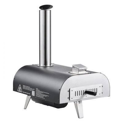 Four à pizza d'extérieur, fours à pizza au bois de 12 po, poêle à granules avec thermomètre et rotation électrique, machine à pizza portative pour le patio extérieur, camping, pierre à pizza, sac de transport, pelle