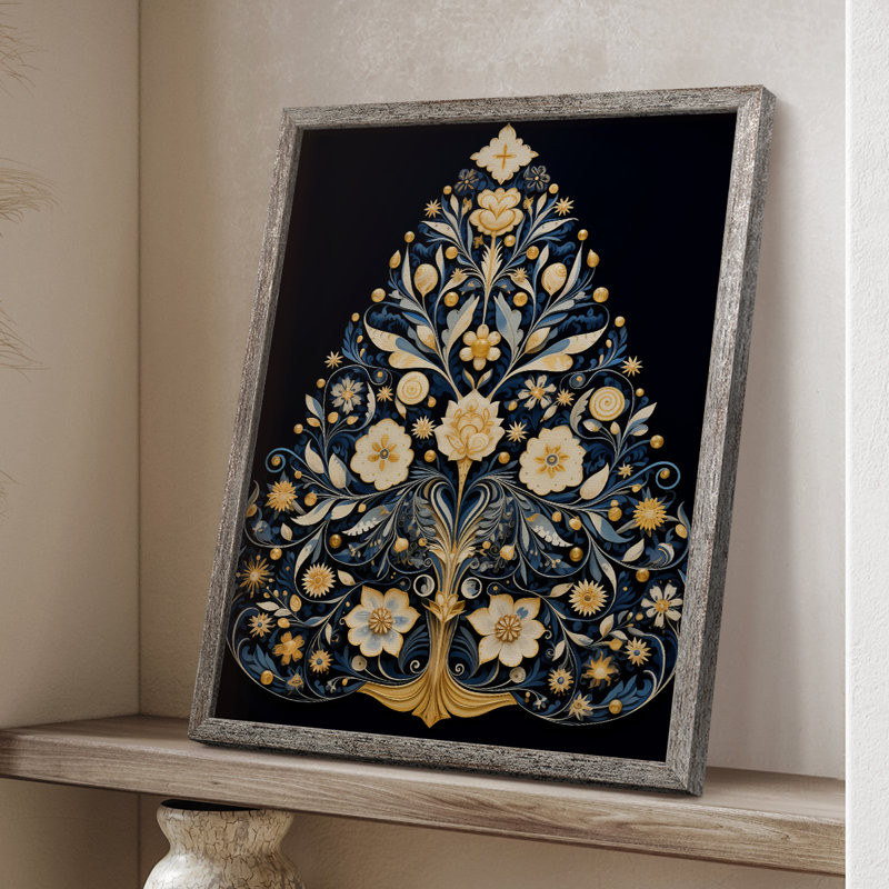 «Christmas Holiday Art» DCXLIX, reproduction d'art encadrée - bois massif, H 11 po x l 9 po