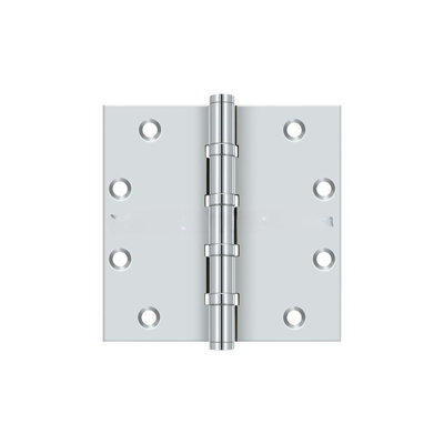 Deltana DSB55B26 5" x 5" Square Hinges, Ball Bearings in Polished Chrome Pair