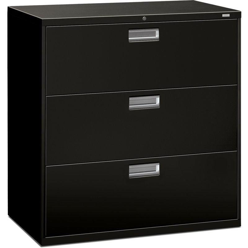 600 Series 3-Drawer Lateral Filing Cabinet, Black
