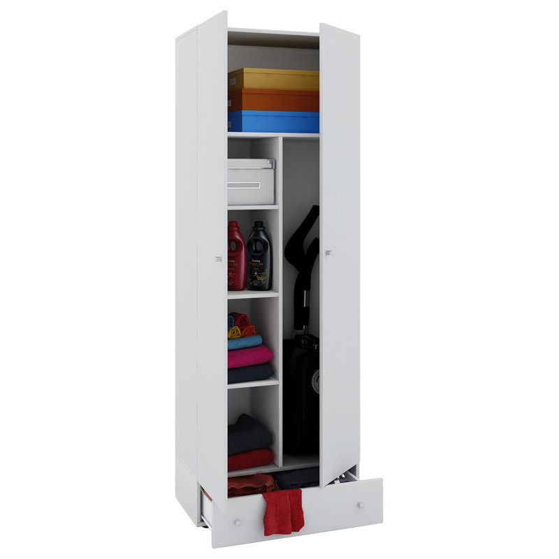 Fallon 2 -Door, White, 198cm x 70cm W x 40cm D