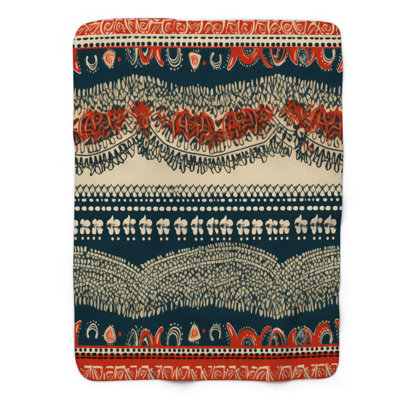 Couverture en sherpa de qualité supérieure 1 pièce Hippie Mosaic
