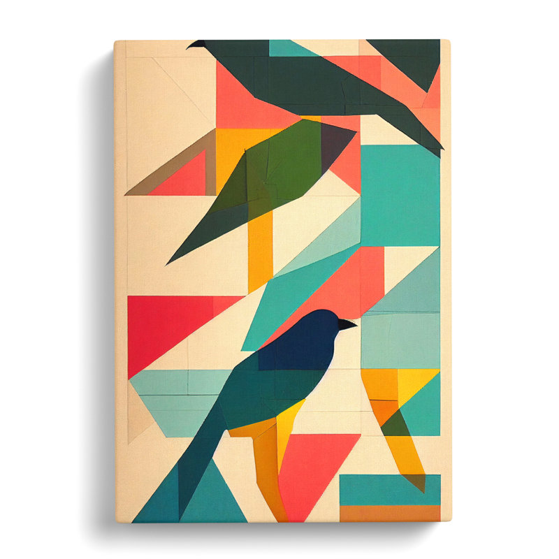Bird Patchwork - Wrapped Canvas, 60cm H x 40cm W x 3cm D