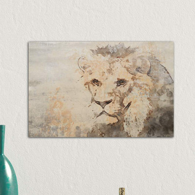 Rustic Lion by Irena Orlov - Wrapped Canvas Print