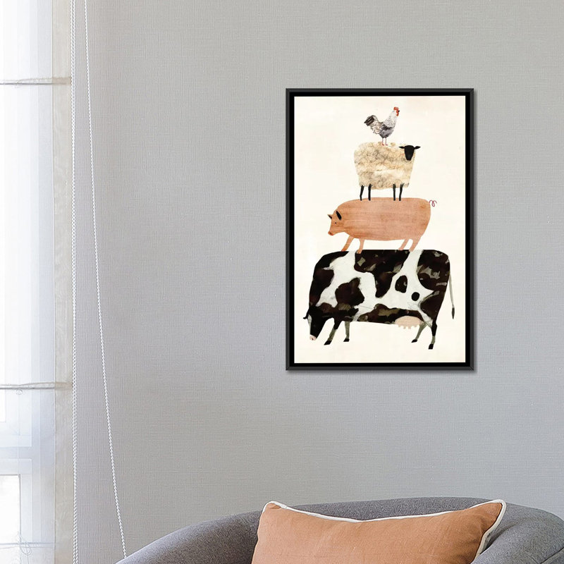 «Barnyard Buds III», impression sur toile, H 26 po x l 18 po x P 1,5 po, Toile avec cadre noir, Pas de tapis