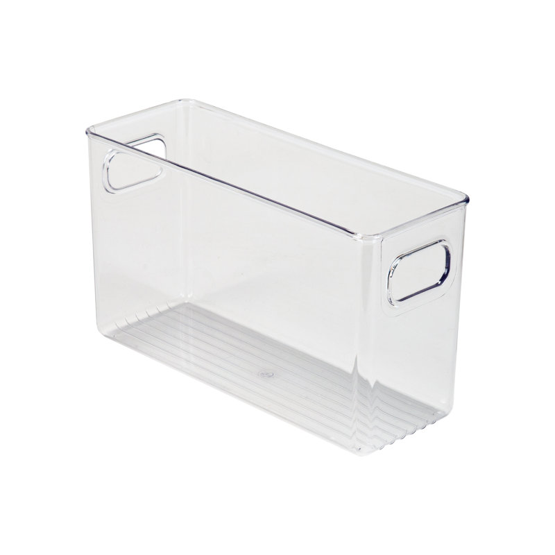 Clear Rectangular Tall Kitchen Storage Bin with Handles