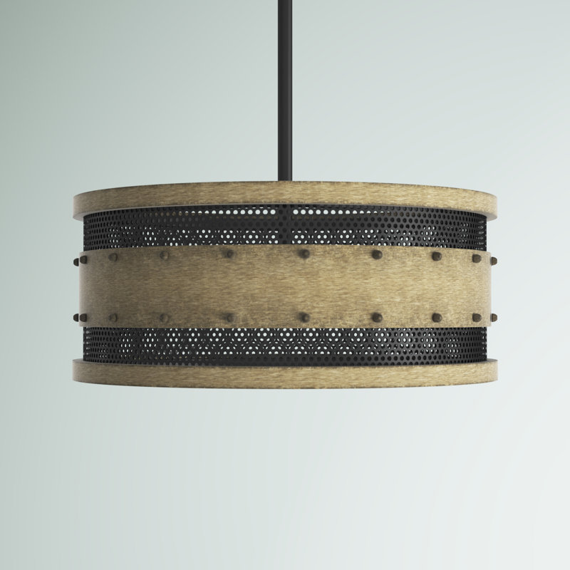 Hemmine 4 - Light Unique/Statement Pendant, Natural Walnut Metal Shade