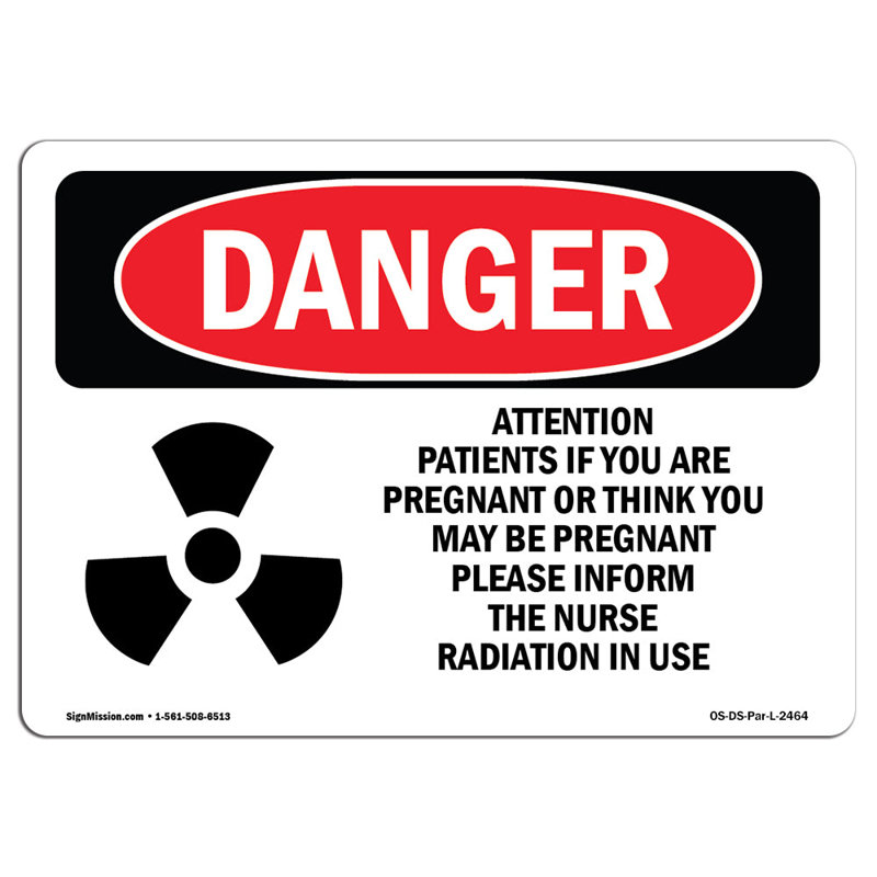 Signe de danger, H 12 po x l 18 po x P 0,1 po