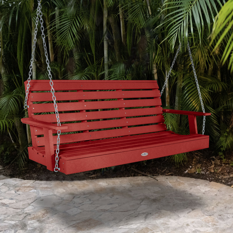 Balancelle de véranda Midderton, Rouge cabine de bateau, 60.37"