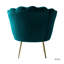 Donata  Modern Velvet Barrel Chair with Channel Tufted Back and Scalloped Seashell Edges-705274792