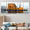 Ensemble d'art mural en toile jaune et gris Urban Oasis Factories II