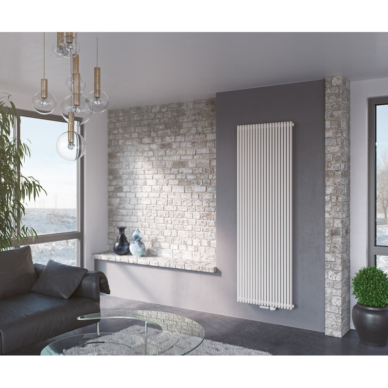 Andromeda Vertical Designer Radiator, White, 180 cm H x 30 cm W x 8.8 cm D