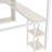 Queen Size Loft Bed Frame With Built-In Wardrobe, Metal Loft Bed With Desk And Storage Shelves, White Wood-Grain