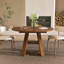 Table de salle à manger ronde extensible de 43,3" à 60" avec rangement dissimulé et piètement en croix, pour 4 à 6 personnes-554918178