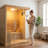 2-3 Person Wooden Steam Sauna Room, Hemlock Luxurious Indoor Sona House with 6 KW Harvia Heater, Wi-Fi Controller, Bluetooth Speaker, Wooden Bucket, Scoop, Reading Light, 220V
