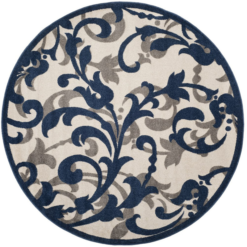 Aalt Performance Floral Rug, Round 7'