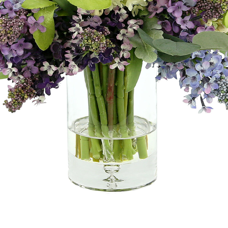 Faux Floral Arrangement with Lilacs and Berries