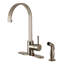 Robinet de cuisine à fixation sur comptoir à 2 trous avec douchette latérale Kingston Brass Concord-29484986