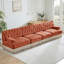 4 Velours doux brun rouge de 135 po, jupe à pampille, conception modulaire, base en bois, mousse haute résilience pour velours de détente, 135 po,