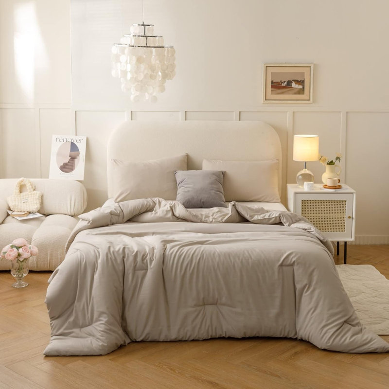 Ensemble d'édredon California California, Cal King Comforter + 2 Standard Pillowcases, Oatmeal