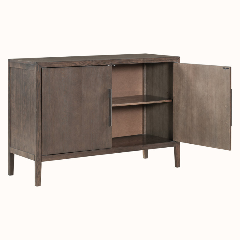 Armoire d'appoint Kimanh, armoire buffet, crédence de bureau avec deux tablettes spacieuses , Brun foncé
