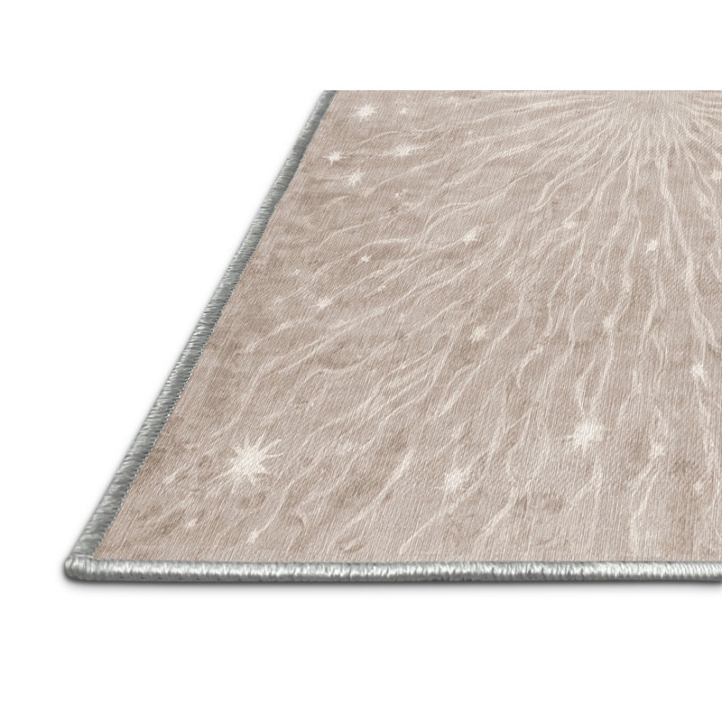 Tapis beige lavable à la machine, Carré 3 pi