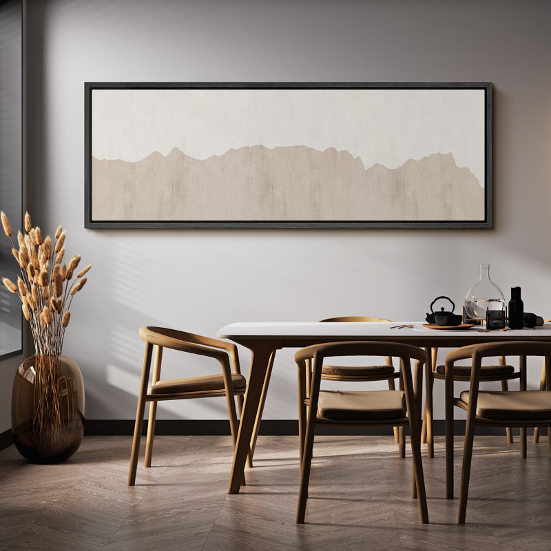 «Grunge Scratches Neutral Minimalist Modern Extra Large», reproduction d'art sur toile encadrée, H 20 po x l 60 po
