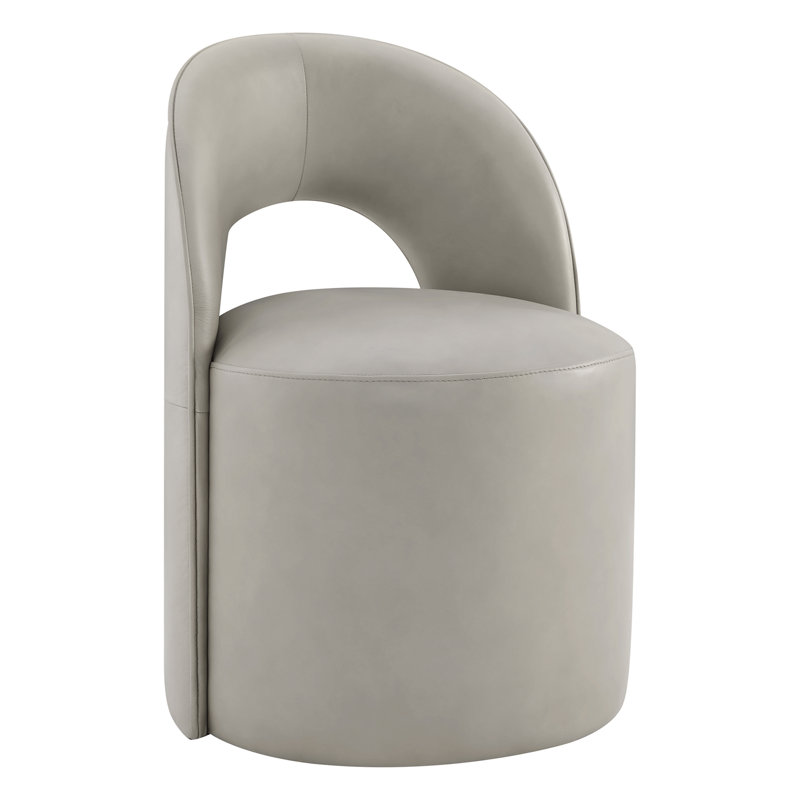 Chaise rembourrée en cuir véritable Neta, Aline Cashmere